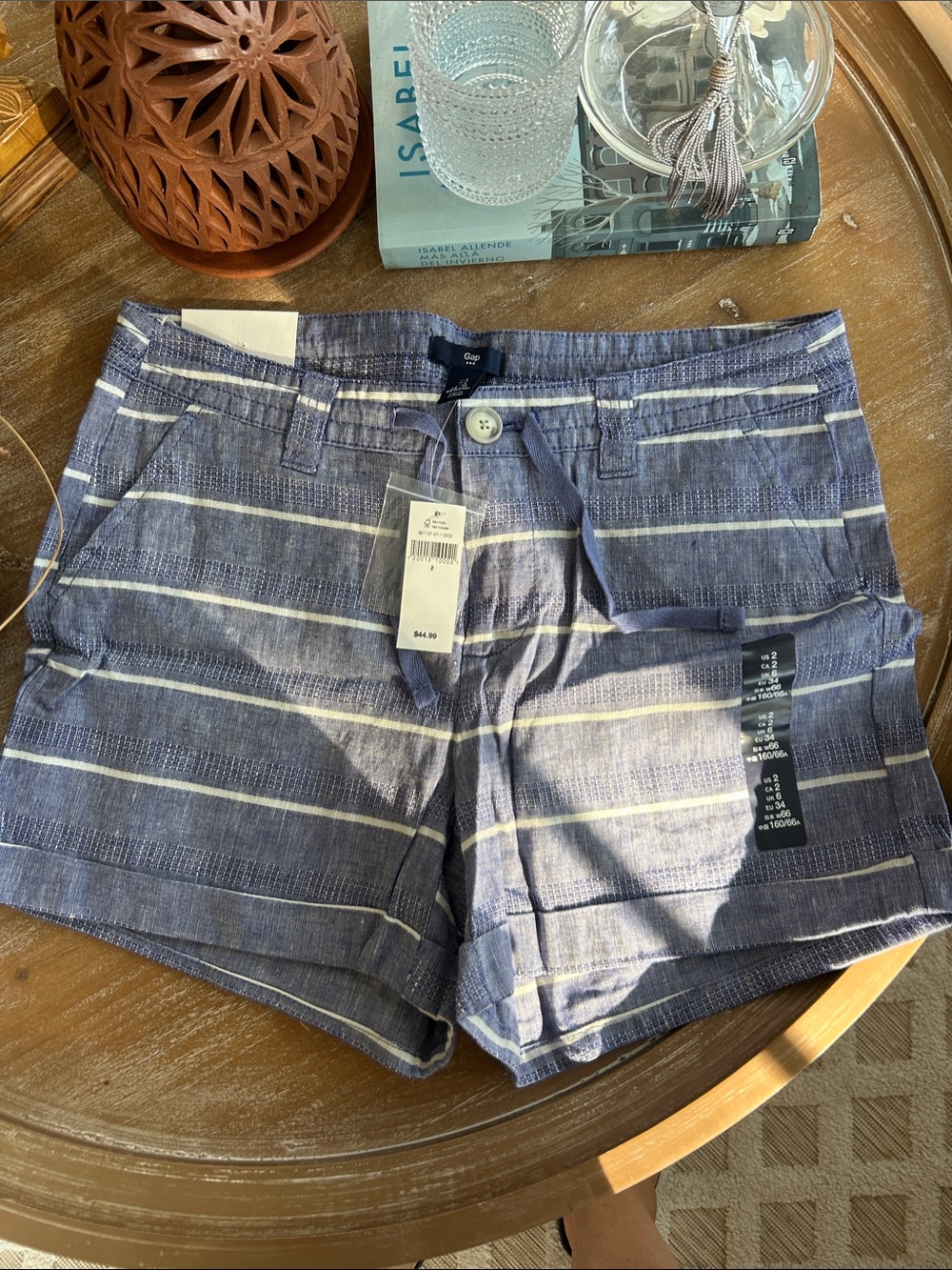 GAP Blue and White Striped Bermuda Shorts